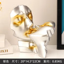 GobekUsa Abstract Gold Head Couple Sculpture, Wedding Gifts & Home Decor