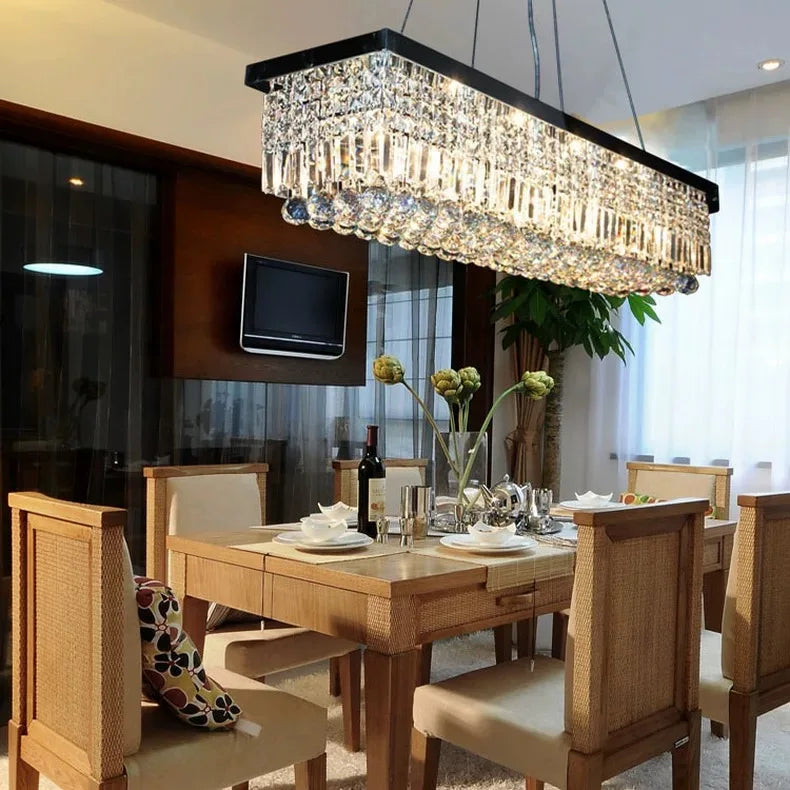 Modern Silver Crystal Chain Pendant Chandelier, photo 7 of 7