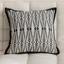 GobekUsa Geometric Jacquard Embroidered Pillow Cover in Modern Minimalist Black and White Style