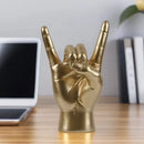 GobekUsa Gold Rock Hand Gesture Sculpture Figurine for Chic Home Decor