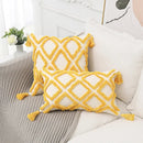 GobekUsa Bohemian Chenille Pillowcase Geometric Pattern Tufted Tassel Sofa Cushions