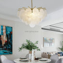 GobekUsa Glass LED Chandelier 50cm Diameter for Living Room, Dining, Island - Lighting Fixtures