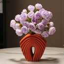 GobekUsa Geometric Ceramic Vase Set for Modern Floral Arrangements