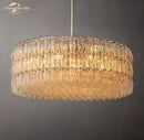 GobekUsa Chiara Clear Glass Modern Black Chandelier for Living Room Dining Kitchen