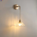 GobekUsa Adjustable LED Wall Light Clear Glass Copper Bedside Lamp