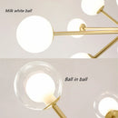 GobekUsa Glass Ball Modern Branch Chandelier - Magic Bean Design for Living Room