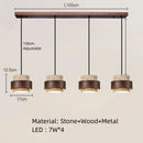 Japanese Wabi Sabi Stone Pendant Light in White or Gray