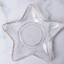 GobekUsa Electroplated Crystal Glass Dish Plate Saucer with Sea Features