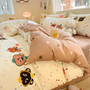 GobekUsa Cotton Cartoon Printed Bed Set with Non-Fading Floral Patterns for Adults