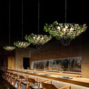 GobekUsa Industrial Barbecue Restaurant Plant Light - Round Table Decorative Pendant
