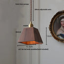 GobekUsa Glass LED Pendant Lamp with Walnut Wood Brass Accent