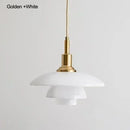 Danish Three-Layer Dish Glass Pendant Light