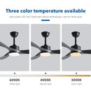 GobekUsa 52" Pure Copper DC Ceiling Fan with Remote Control, ABS Blades, 35W LED Light