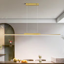 Minimalist Black Linear LED Pendant Light, Dimmable