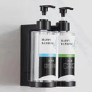 GobekUsa Amber Soap Dispenser & Shampoo Bottles Set for Drill-Free Bathroom Storage