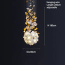 GobekUsa Crystal Flower Chandelier: Luxury Ceiling Pendant Light for Home Decor