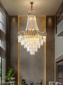 GobekUsa Crystal Chandelier: Modern European Duplex Villa Living Room Luxury Hollow Stair Light