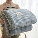 GobekUsa Japanese Striped Coral Fleece Blanket: Warm Sofa Cover, Office Nap Shawl, All Seasons