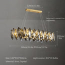 GobekUsa Crystal Chandelier: Elegant Ceiling Hanging Light for Living Room & Dining Table