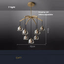 GobekUsa Black Brass Retro Crystal Copper LED Ceiling Pendant for Home Lighting