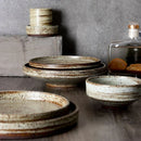 GobekUsa Japanese Style Handmade Stoneware Dinnerware Set - Round Plates and Bowls