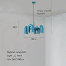 GobekUsa LED Macaron Pendant Chandelier - Modern U Shape Hanging Lamp
