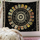 GobekUsa Astrology Chart Tarot Tapestry Wheel Sun Moon Tree Mushroom Wall Hanging