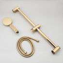 GobekUsa Gold Finished Handheld Shower Rod Wall Mounted Double Hole Taps