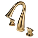 GobekUsa Black & Gold Basin Faucet: 3 Hole Waterfall Bathroom Sink Tap, Total Brass
