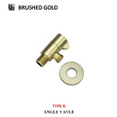 GobekUsa Brushed Gold Solid Brass Bathroom Angled Dual Outlet Toilet Filling Valve
