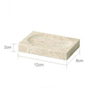 GobekUsa Beige Travertine Marble Bathroom Accessories Set - Soap Dispenser, Soap Dish, Reed Diffuser