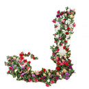 GobekUsa 250cm Rose Flowers Vine Garland Autumn Cane Backdrop Decor