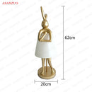 GobekUsa Bathing Rabbit Resin Table Lamp for Living Room and Bedroom Decor