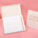 GobekUsa Guest Book & Pen Set - Elegant 9"x7" Wedding Message Notebook