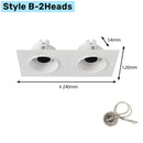 GobekUsa Double Head Square LED Downlight Mounting Frame for GU10/MR16 Spotlights