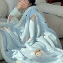 GobekUsa Korean Cartoon Plush Blanket, Soft Nap Sofa Cover for Home Dormitory