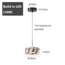 Black Natural Stone Round Pendant Light