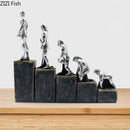 GobekUsa Ape Man Evolution Sculpture Resin Artwork Decor Ornaments Model Statue