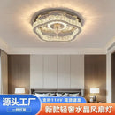 GobekUsa Crystal LED Ceiling Fan Remote Control Modern Bedroom Light Fixtures