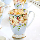 GobekUsa Bone China Tea Set, 1000ml Resistant Pot & Cup for Afternoon Tea
