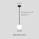 Modern White Globe Glass Pendant Light in Gold, Black, or Silver