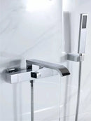 GobekUsa Brushed Gold Wall Mounted Waterfall Bathtub Shower Set Mixer Tap