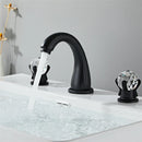 GobekUsa Gold Crystal Handle Basin Faucet, 3 Hole Widespread Bathroom Sink Tap