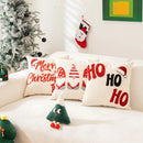 GobekUsa Christmas Cartoon Letter Embroidered Pillow Cover Festive Sofa Cushion