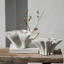 GobekUsa Geometric Fold Ceramic Vase: Abstract Handicraft Sculpture for Home Decoration