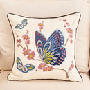 GobekUsa Butterfly Tree Embroidered Cushion Cover for Office Sofa & Home Decoration.