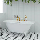 GobekUsa Gold Crystal Brass Bathtub Faucet Set with Hand shower Head