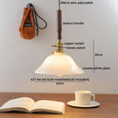 GobekUsa Amber Glass LED Pendant Lamp, Copper Walnut Hanging Light Fixture for Home Decor