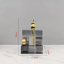 GobekUsa Geometric Stair Crystal Ornament Metal Gold Sculpture