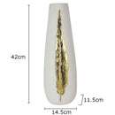 GobekUsa Gold Feather Vase & Artificial Flowers Set - Modern Home Decor